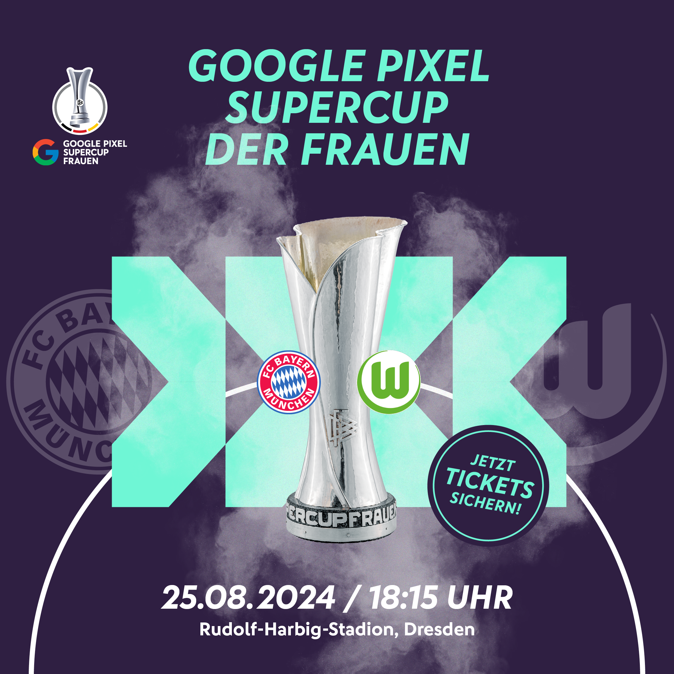 Google Pixel Supercup der Frauen FC Bayern München vs. VfL Wolfsburg